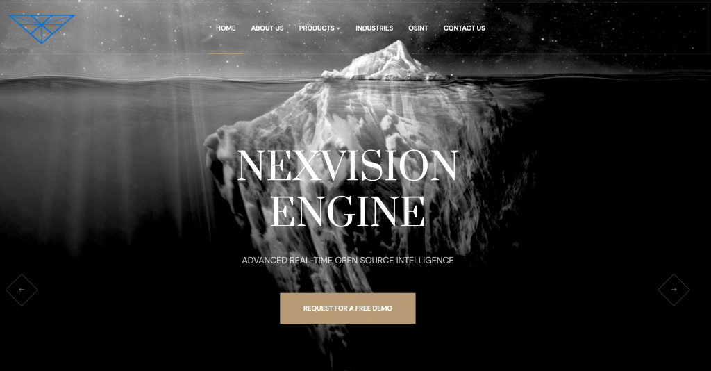 NexVision osint tool homepage