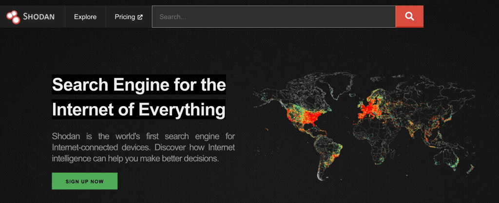 Shodan osint tool homepage